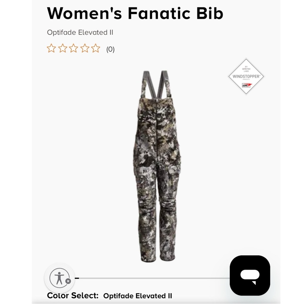 SOLD Women’s Sitka Fanatic Bibs- Medium— LIKE NEW